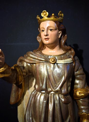  "Vergine Incoronata"  scultura lignea policroma e argentata